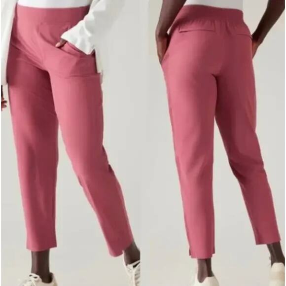 ATHLETA Brooklyn Ankle Pant Berry Rose Pink Sz 18 {B19} - Picture 1 of 5